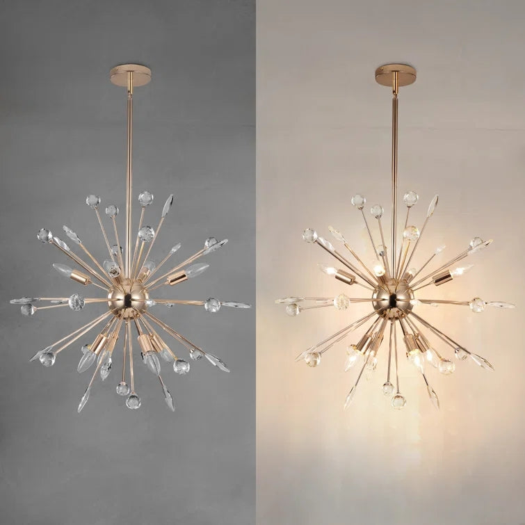Glowlings 8/9-Light Modern Faceted Beads Sputnik Sphere Crystal Chandelier