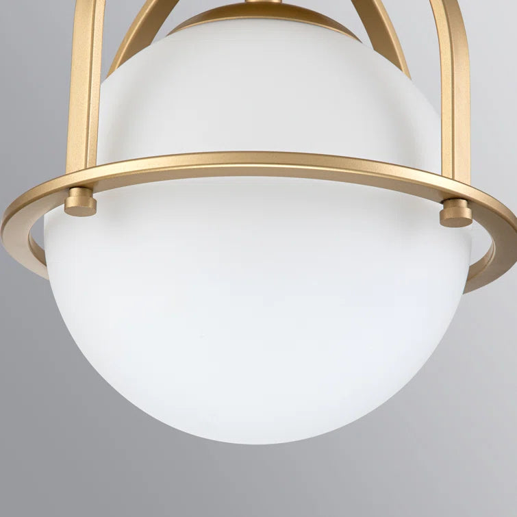 Glowlings Modren Single Opal Class Light Globe Semi Flush Mount Ceiling Light