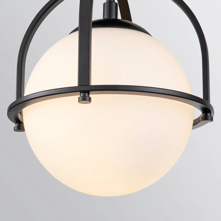 Glowlings Modren Single Opal Class Light Globe Semi Flush Mount Ceiling Light