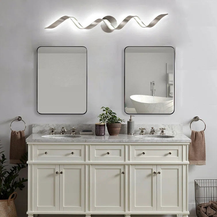 Glowlings Modern Single Light Dimmable Spiral LED Vanity Light for Bathroom Living Room Hallway